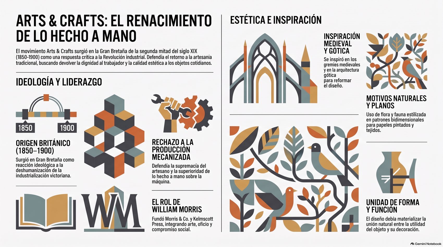 Infografía de Movimiento de Artes y Oficios